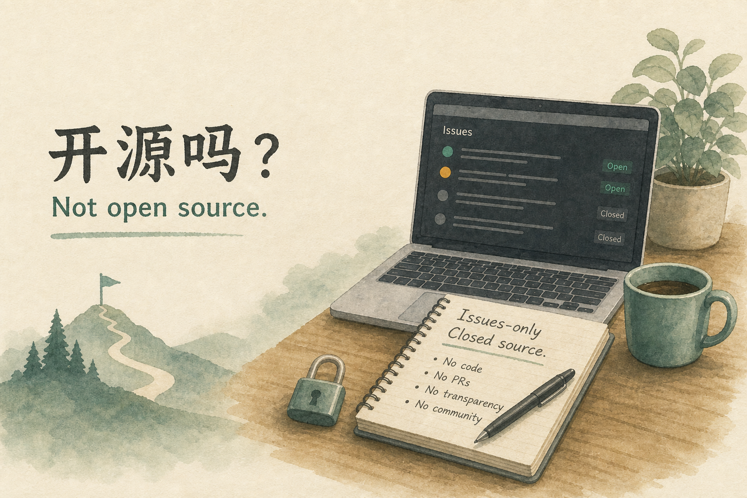 GitHub 上的 cursor 仓库是 issues-only，Cursor 编辑器本体闭源