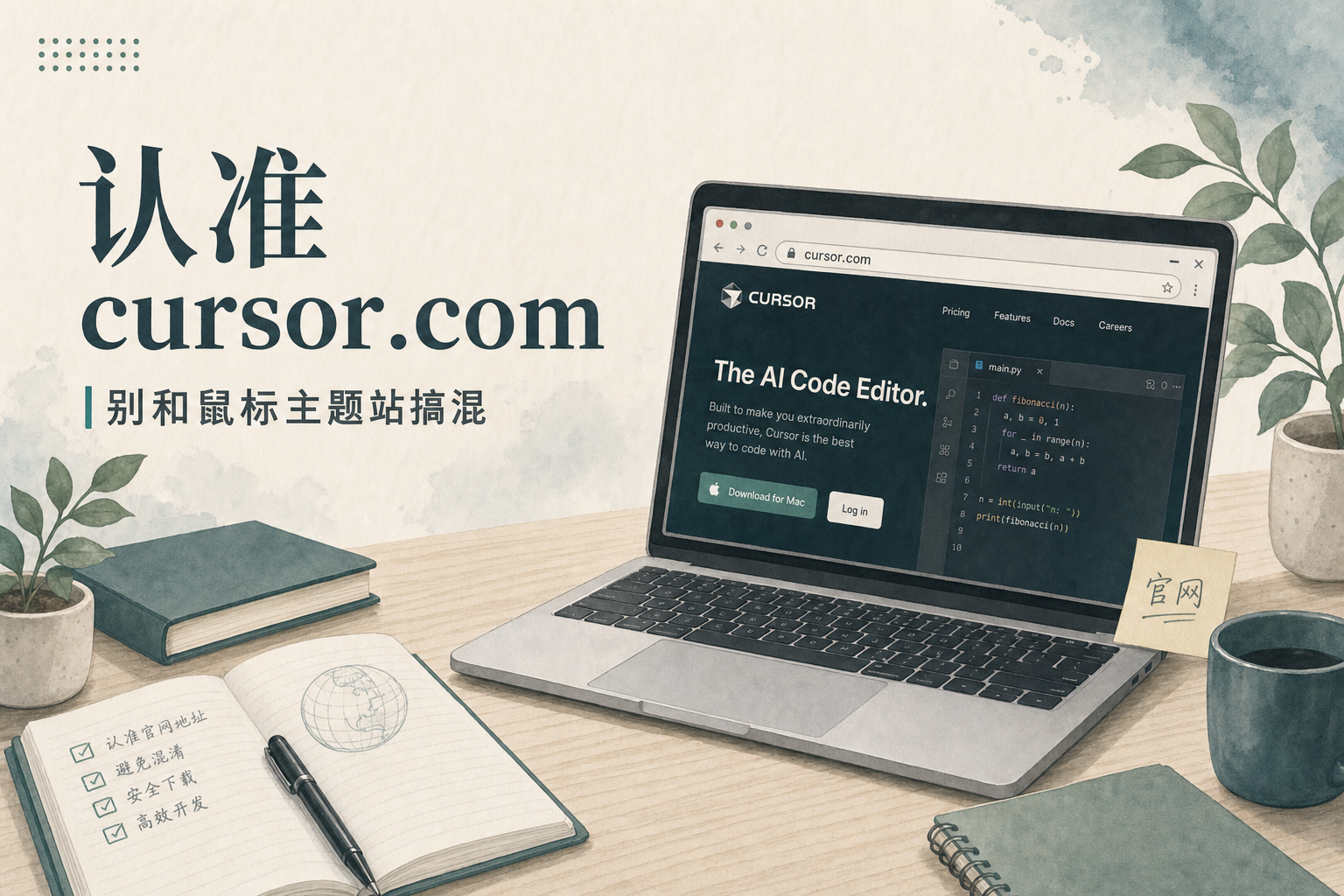 认准 cursor.com：别和鼠标主题站搞混
