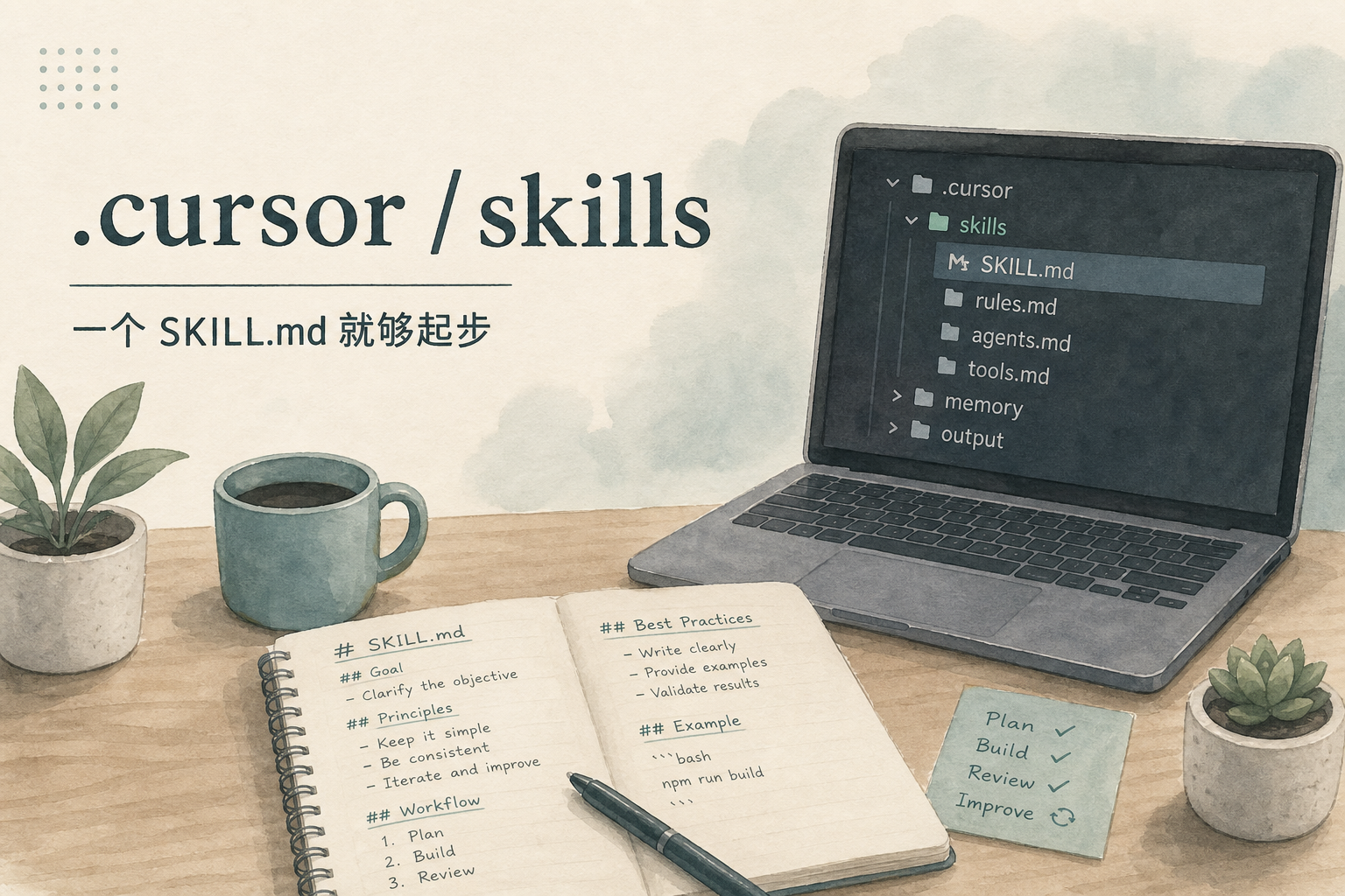 .cursor/skills：一个 SKILL.md 就够起步
