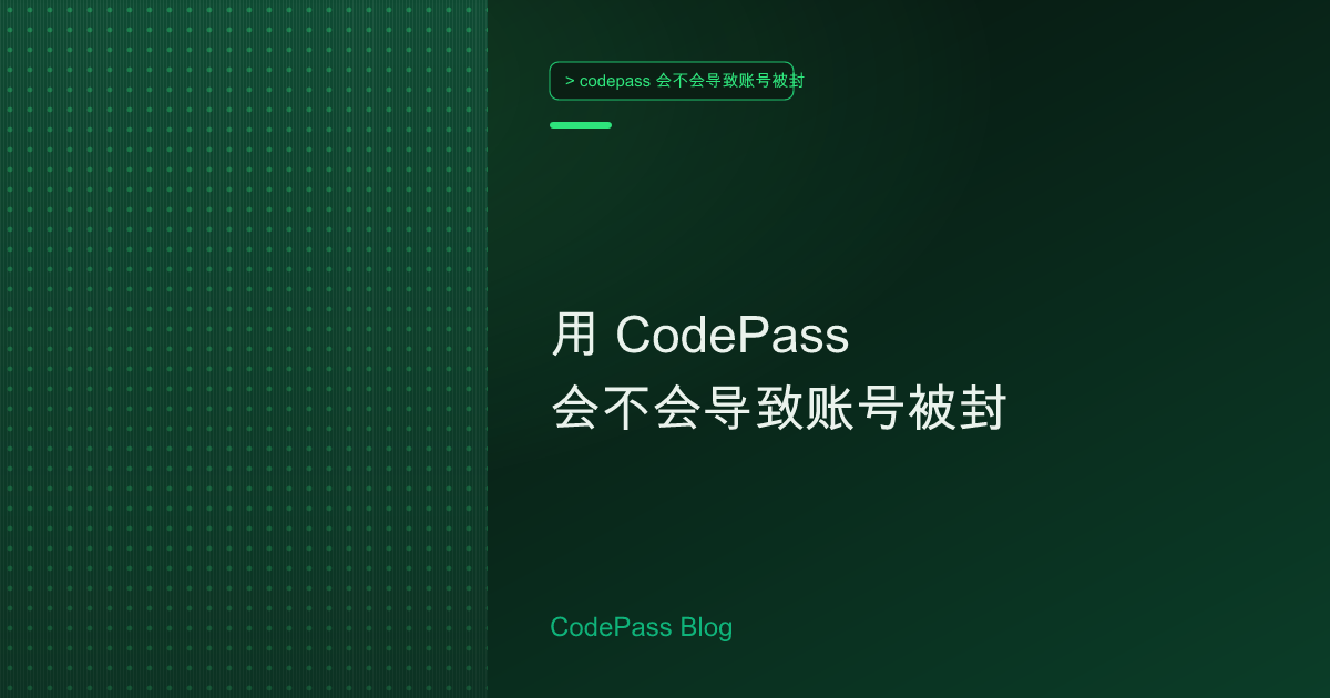用 CodePass 会不会导致账号被封