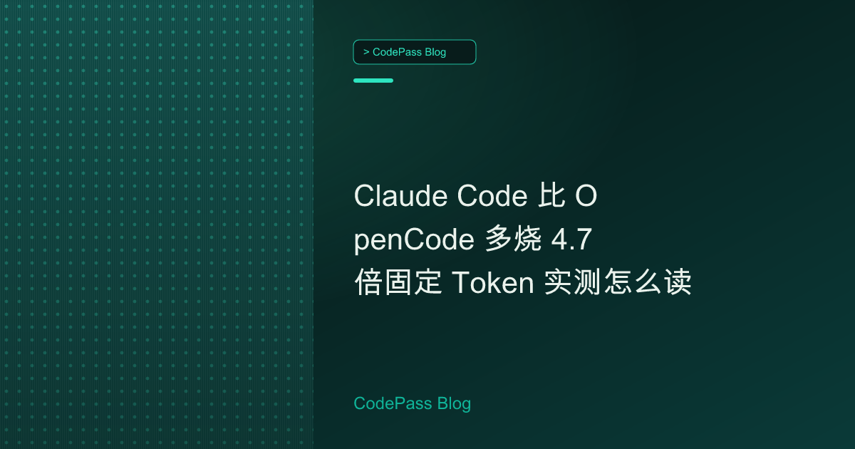 Claude Code 比 OpenCode 多烧 4.7 倍固定 Token 实测怎么读