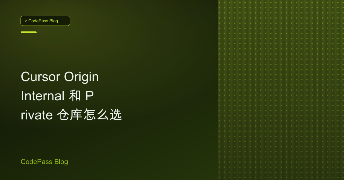 Cursor Origin Internal 和 Private 仓库怎么选