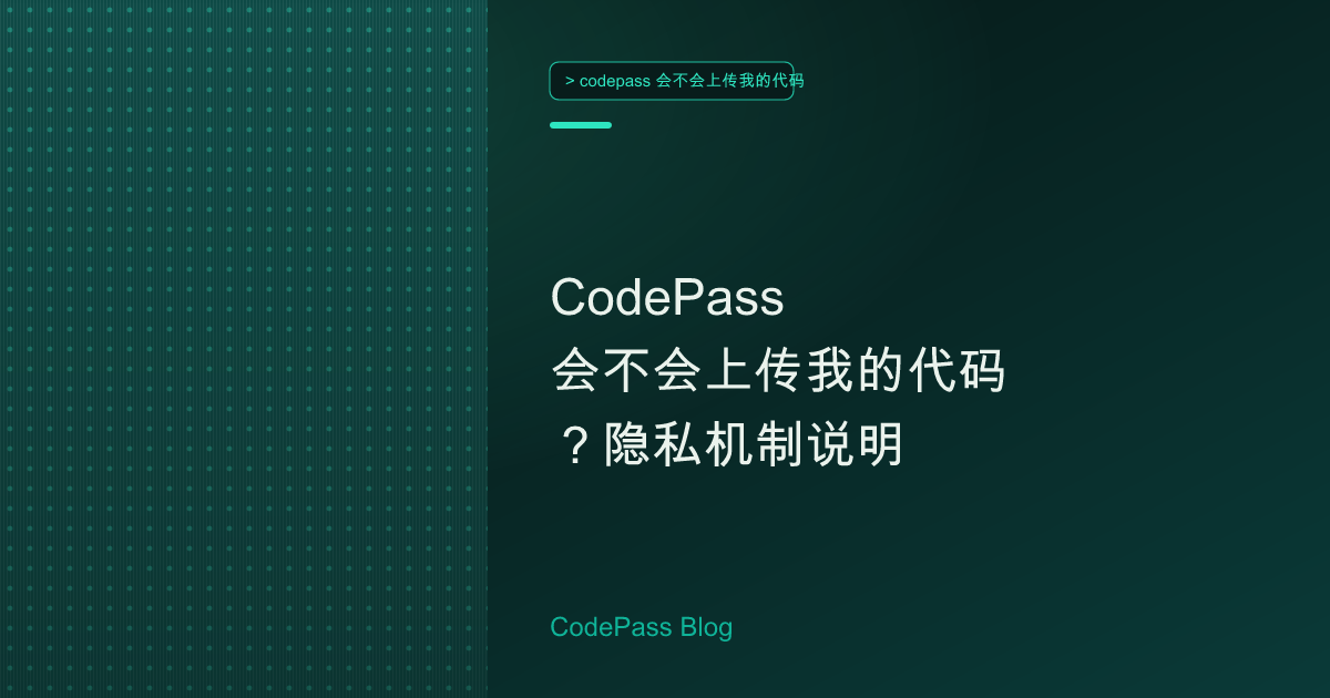 CodePass 会不会上传我的代码？隐私机制说明