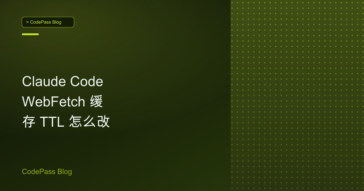 Claude Code WebFetch 缓存 TTL 怎么改