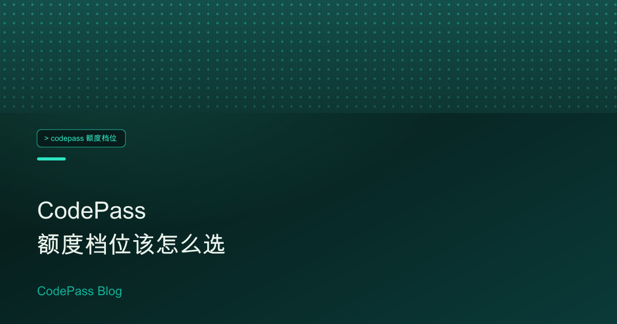 CodePass 额度档位该怎么选
