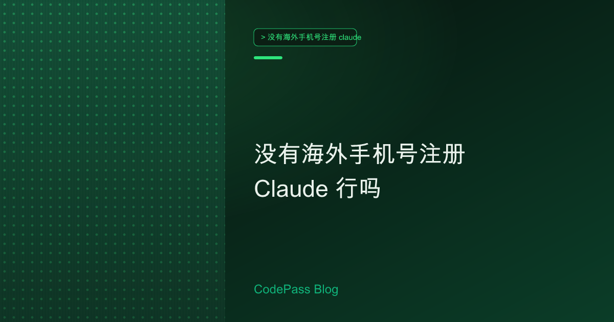 没有海外手机号注册 Claude 行吗