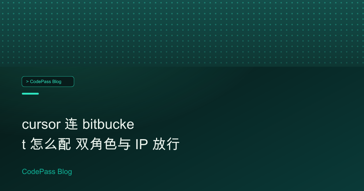 cursor 连 bitbucket 怎么配 双角色与 IP 放行