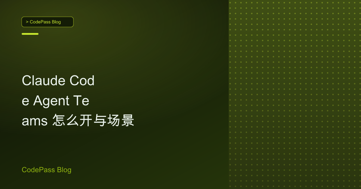 Claude Code Agent Teams 怎么开与场景