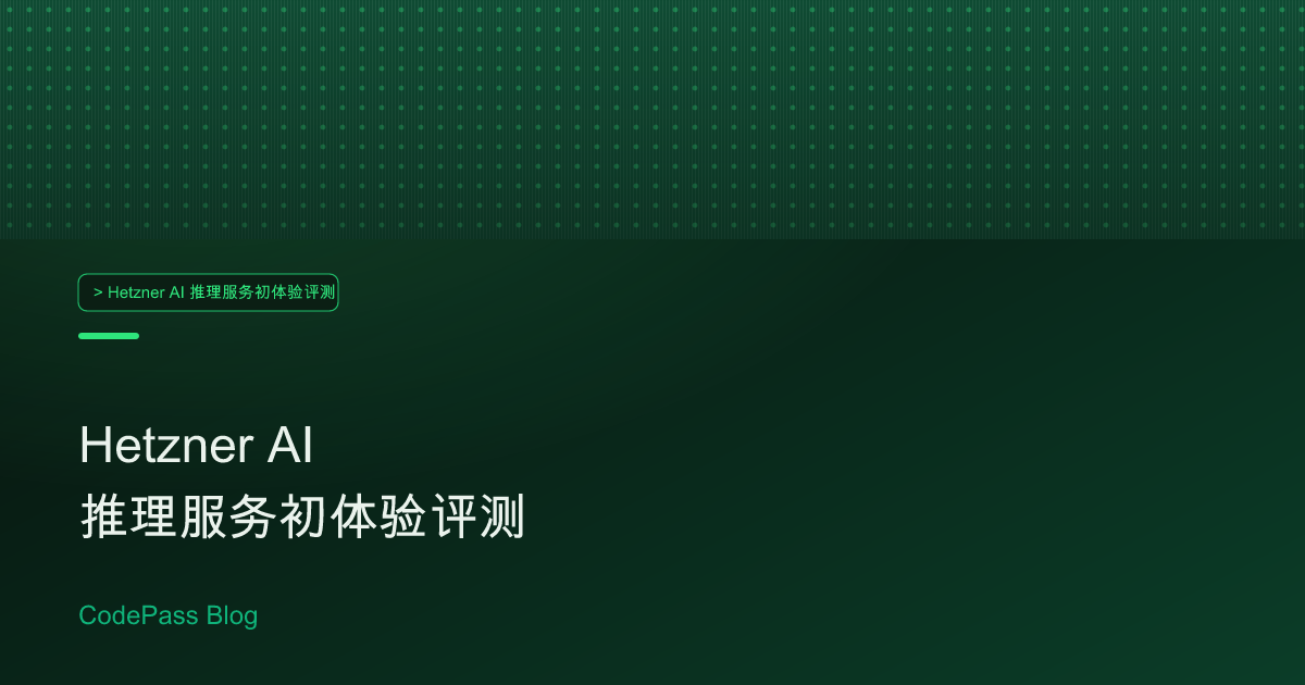 Hetzner AI 推理服务初体验评测
