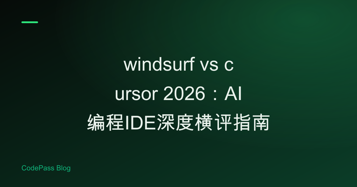windsurf vs cursor 2026:AI编程IDE深度横评指南
