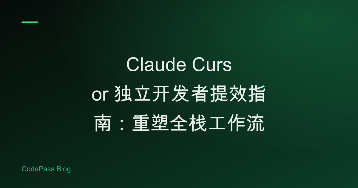 Claude Cursor 独立开发者提效指南：重塑全栈工作流