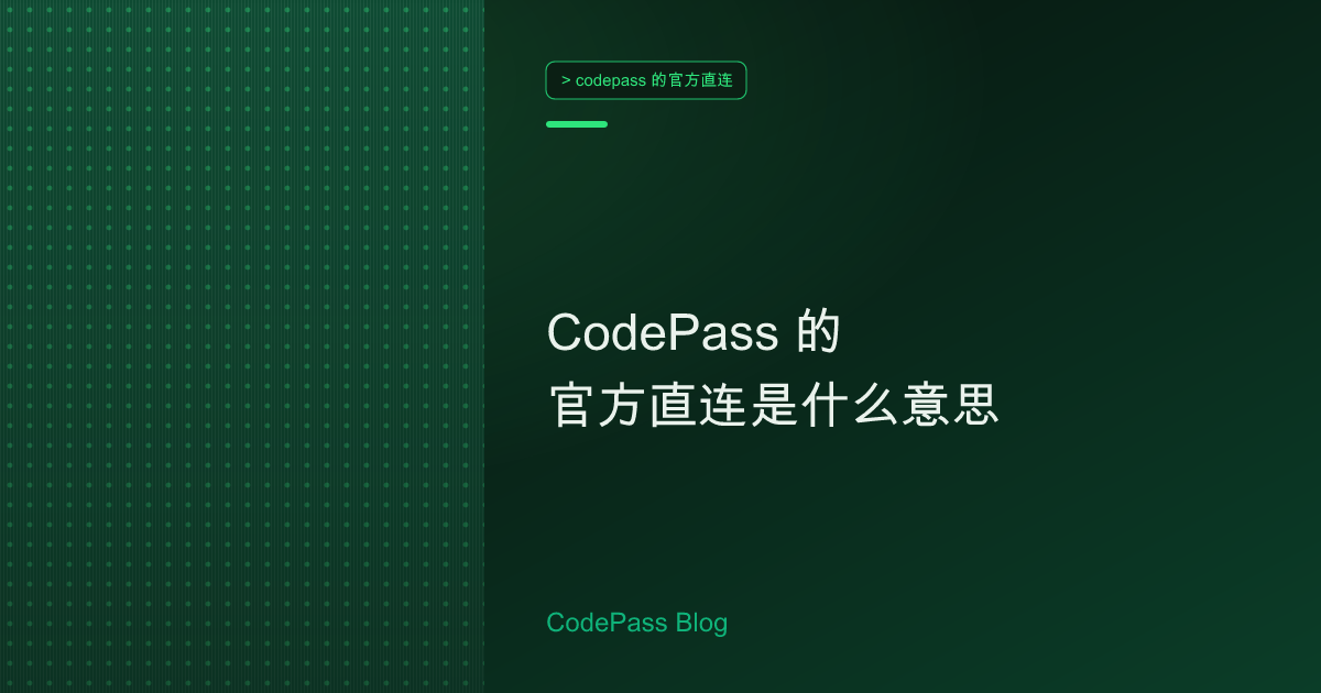 CodePass 的官方直连是什么意思