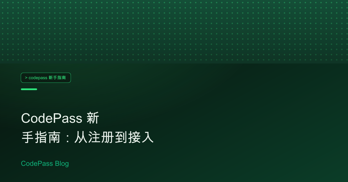CodePass 新手指南：从注册到接入